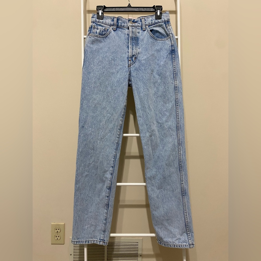 Revice Denim Light Wash Straight Leg Button Fly Jeans